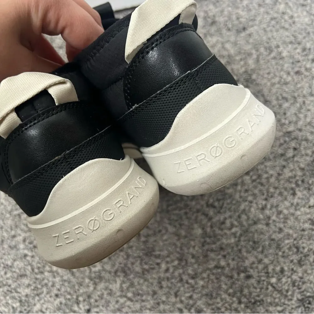 Sz 8.5 Cole Haan Women's Generation Zerogrand Rec Mid Sneaker Black & White $85